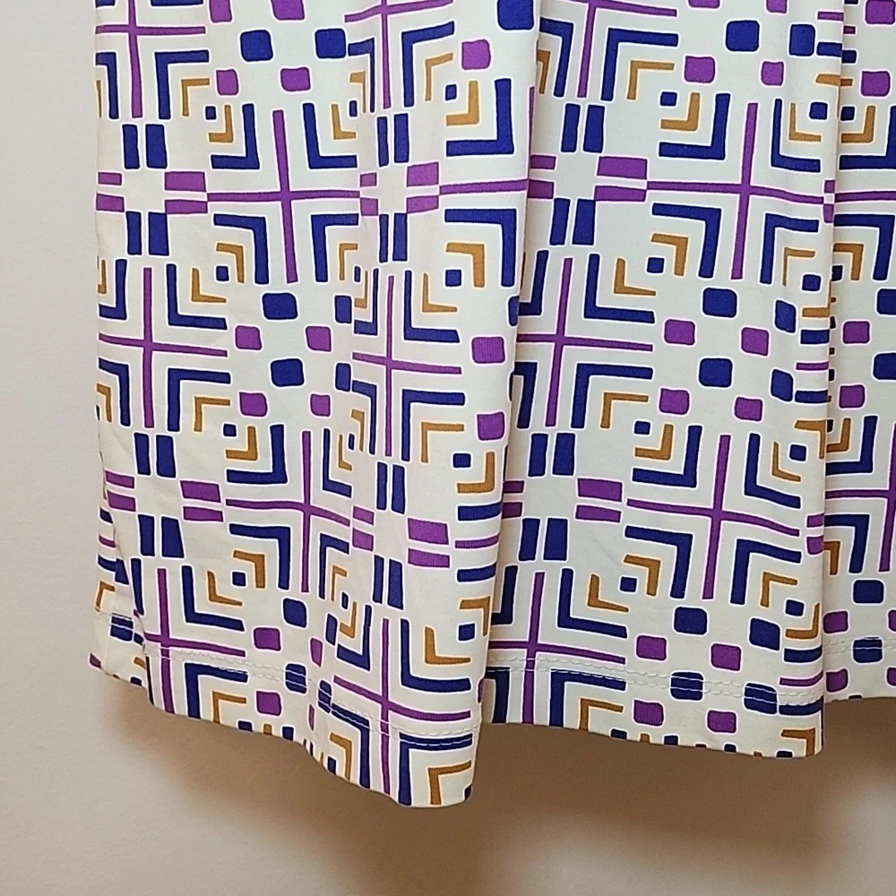 J McLaughlin Geometric Patterned Dress - Purple and White Size Large - Picture 7 of 16